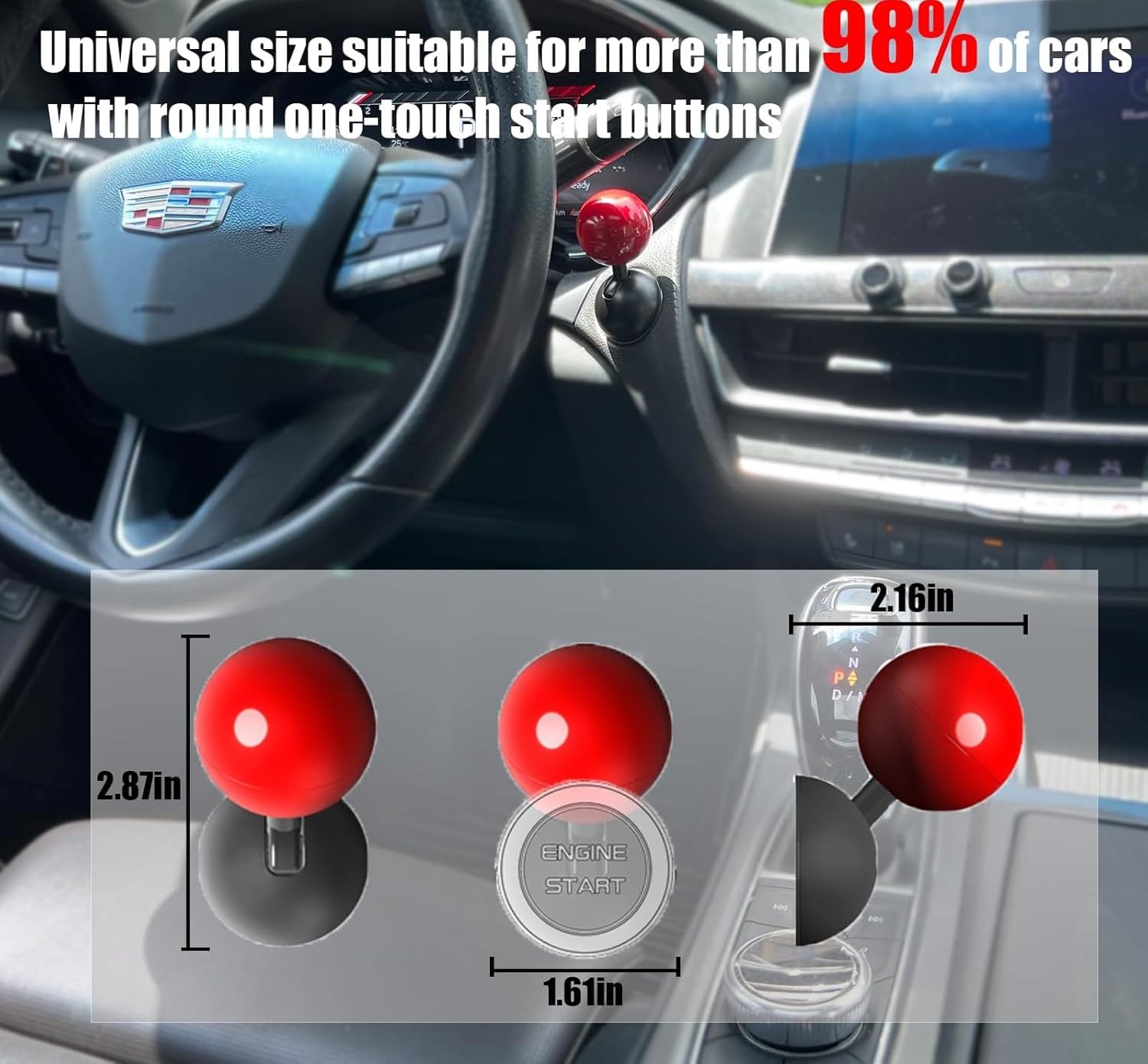 Car Push Start Stop Button Ring Metal Joystick Style Cover for Push Start Stop Button Protection and Decoration for All Cars